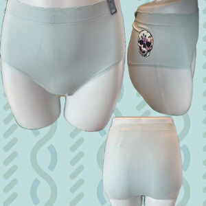 Torrid +3 Blue Cyan Rose Skull Graphic Seamless Scallop Waistband Cheeky Panties